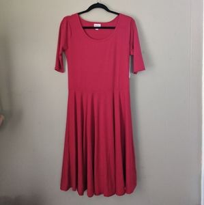 Lularoe | Solid Red Nicole Dress Size Large NWT